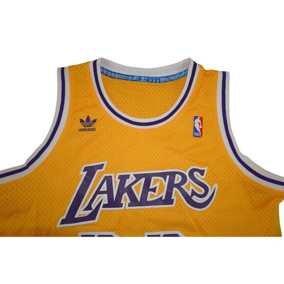 Adidas Lakers Magic Johnson 32 Jersey Length+2 Hardwood Classics Gold Medium - Picture 4 of 8